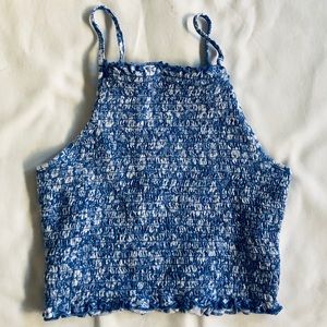 Blue Flower Halter Top